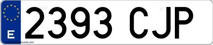 Ejemplo de matrícula española 2393 CJP