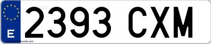 Ejemplo de matrícula española 2393 CXM