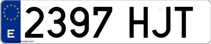 Ejemplo de matrícula española 2397 HJT