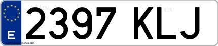 Ejemplo de matrícula española 2397 KLJ