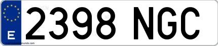 Ejemplo de matrícula española 2398 NGC