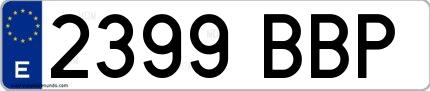 Ejemplo de matrícula española 2399 BBP