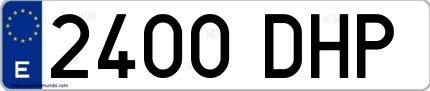 Ejemplo de matrícula española 2400 DHP