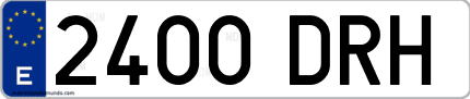Ejemplo de matrícula de coche ordinaria 2400 DRH