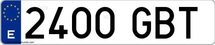 Ejemplo de matrícula española 2400 GBT