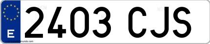 Ejemplo de matrícula de coche ordinaria 2403 CJS