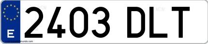 Ejemplo de matrícula española 2403 DLT