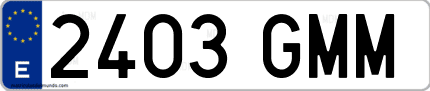 Ejemplo de matrícula de coche ordinaria 2403 GMM