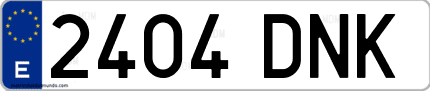 Ejemplo de matrícula de coche ordinaria 2404 DNK