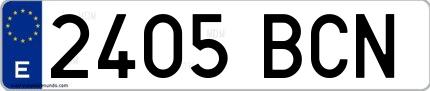 Ejemplo de matrícula española 2405 BCN