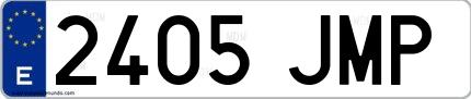 Ejemplo de matrícula española 2405 JMP