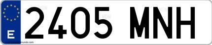 Ejemplo de matrícula española 2405 MNH