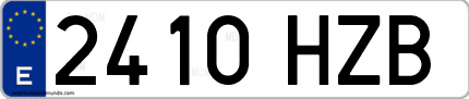 Ejemplo de matrícula de coche ordinaria 2410 HZB