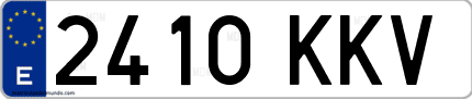 Ejemplo de matrícula de coche ordinaria 2410 KKV