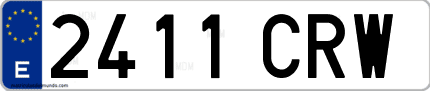 Ejemplo de matrícula de coche ordinaria 2411 CRW