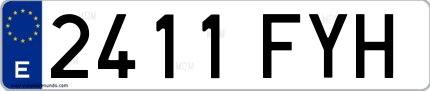 Ejemplo de matrícula española 2411 FYH