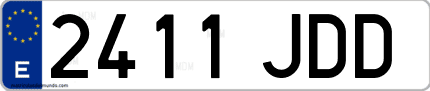 Ejemplo de matrícula de coche ordinaria 2411 JDD