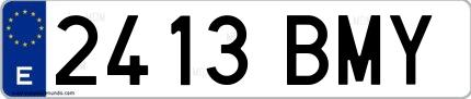 Ejemplo de matrícula española 2413 BMY