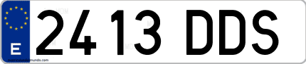 Ejemplo de matrícula de coche ordinaria 2413 DDS