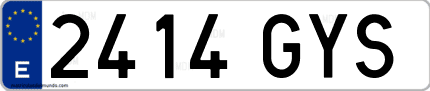 Ejemplo de matrícula de coche ordinaria 2414 GYS