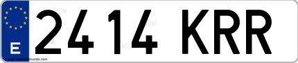 Ejemplo de matrícula española 2414 KRR