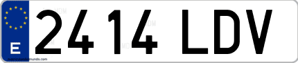 Ejemplo de matrícula de coche ordinaria 2414 LDV