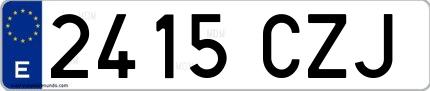 Ejemplo de matrícula española 2415 CZJ
