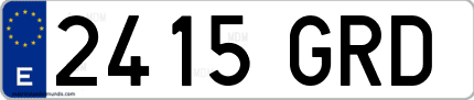Ejemplo de matrícula de coche ordinaria 2415 GRD