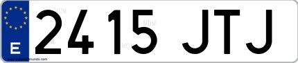 Ejemplo de matrícula española 2415 JTJ