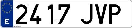 Ejemplo de matrícula española 2417 JVP