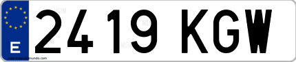 Ejemplo de matrícula de coche ordinaria 2419 KGW