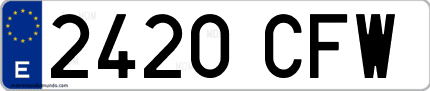 Ejemplo de matrícula de coche ordinaria 2420 CFW