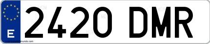 Ejemplo de matrícula española 2420 DMR