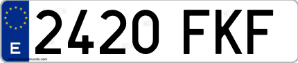 Ejemplo de matrícula de coche ordinaria 2420 FKF