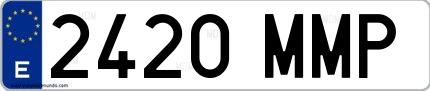 Ejemplo de matrícula española 2420 MMP