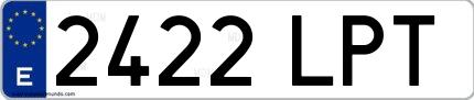 Ejemplo de matrícula española 2422 LPT