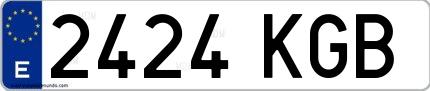 Ejemplo de matrícula española 2424 KGB