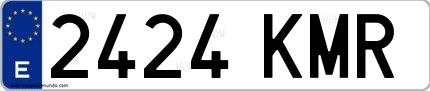 Ejemplo de matrícula española 2424 KMR