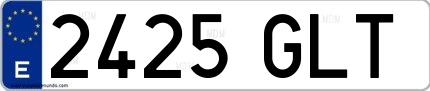 Ejemplo de matrícula española 2425 GLT