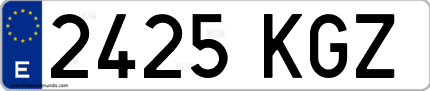 Ejemplo de matrícula de coche ordinaria 2425 KGZ
