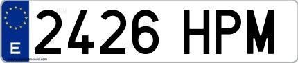 Ejemplo de matrícula española 2426 HPM