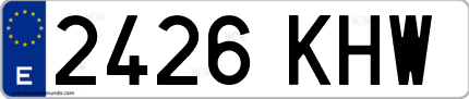 Ejemplo de matrícula de coche ordinaria 2426 KHW