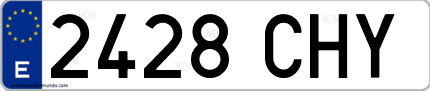 Ejemplo de matrícula de coche ordinaria 2428 CHY