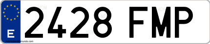 Ejemplo de matrícula de coche ordinaria 2428 FMP