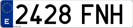 Ejemplo de matrícula de coche ordinaria 2428 FNH