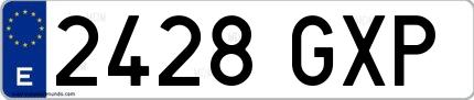 Ejemplo de matrícula española 2428 GXP