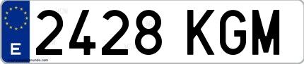 Ejemplo de matrícula española 2428 KGM