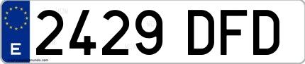 Ejemplo de matrícula española 2429 DFD