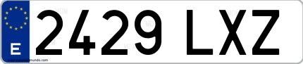 Ejemplo de matrícula española 2429 LXZ