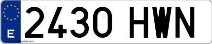 Ejemplo de matrícula española 2430 HWN